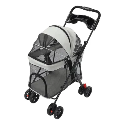 Image de Chariot pour chien pliable, buggy pour animaux de compagnie (chien ou chat), capacité maximale de 12 kg, chariot pour animaux avec roues