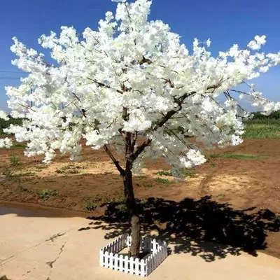 Produktbild von Famanu Kunstblütenbaum Kirschblüte - Romantische Dekoration - 1,2 x 0,8 m - Weiß