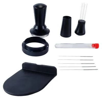 Espresso-Tamperset 53 mm mit Federdruck und Rührnadel