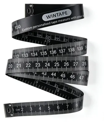Maßband, Körpermaßband, 150 cm, schwarz, flexibel