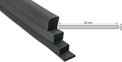Produktbild von VKP3x50  Moosgummi EPDM - Vierkantprofil 3x50 mm Gummiprofil, Profilgummi