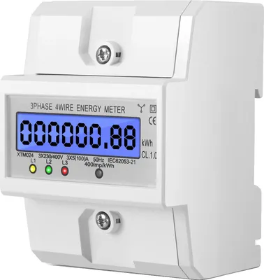Obrázok produktu pre Elektromer, digitálny displej, kompatibilný s DIN lištou, BIELY