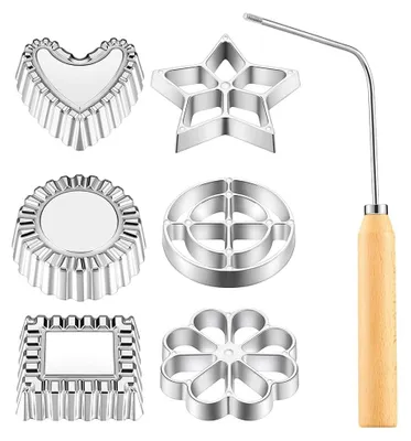 Backform-Set mit 6 Formen, Aluminium, 7-teilig, Silber