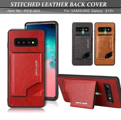 Image de Coque arrière en cuir Pierre Cardin pour Galaxy S10 Plus