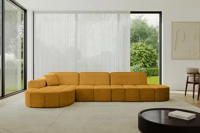 Produktbild von ALTDECOR Ecksofa in L-Form Livo-L2 - 337x173x79,5 Senfgelb - Corner Sofa Bett Eckcouch Couch Wohnlandschaft Cauchsofa