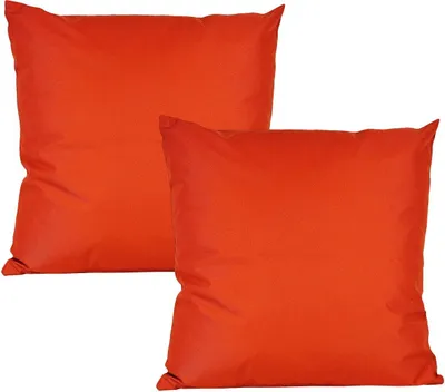 Produktbild von JACK 2er Set 50x50cm Outdoor Kissenhülle Kissenbezug Wasserfest Sitzkissen Lounge Kissen Garten Stuhl Lotus Effekt, Farbe:Orange