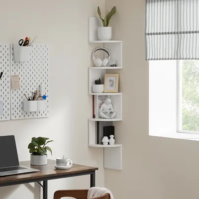 Produktbild von VASAGLE Bücherregal mit 5 Ebenen 126cm Regal aus Holz Eckregal weiß