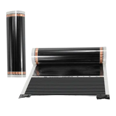 Zdjęcie produktu dla Ikodm, folia grzewcza, 3 sztuki, po 1 m², 220 W/m², czarne elektryczne maty grzewcze wykonane z PET, wraz z akcesoriami montażowymi