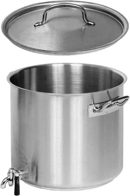 Image de Casserole pour pommes de terre avec couvercle et robinet de vidange – 28 cm, 17 litres, en acier inoxydable CNS robuste, idéale pour les grandes quantités