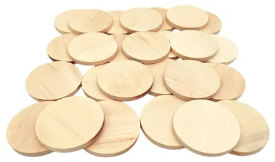 Image de Omgoods - 100 pièces de rondelles en bois naturel pour vos projets de bricolage