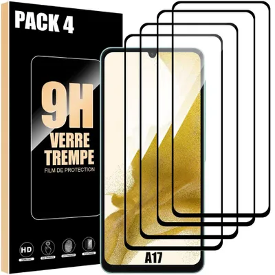 Image de 4 Verre Trempé Intégral pour Samsung Galaxy A17 - Protection d'écran Antichoc Anti-Rayures 9H