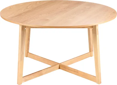 Obrázek produktu pro BELIANI Jídelní stůl světlý dub MDF 6místný kaučokové dřevo kulatý retro design obývací pokoj jídelna