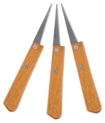 Imagen del producto de Juego de 3 herramientas para cerámica con mango de madera, ideal para modelado