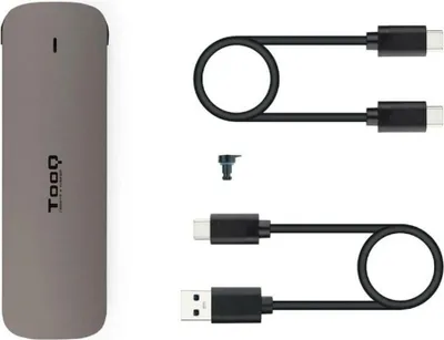Productafbeelding van TooQ TQE-2202BR, SSD-behuizing, M.2, SATA, 5 Gbit/s, USB-aansluiting, Bruin