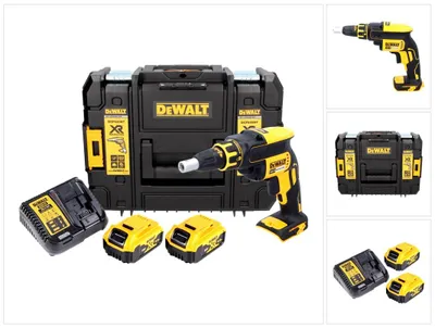Image de DeWalt DCF 620 NT 18 V Brushless Visseuse plaque de plâtre sans fil en Coffret TSTAK II  + 2x Batteries DCB 184 5,0 Ah + Chargeur DCB 115 XR