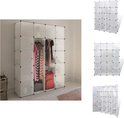 Produktbild von vidaXL Modularer Schrank mit 14 Fächern Weiß 37x146x180,5 cm -  Kleiderschränke