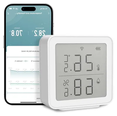 Productafbeelding van Thermometer en hygrometer met wifi en bluetooth voor temperatuur- en vochtigheidsmetingen