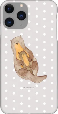 Produktbild von Mr. & Mrs. Panda Iphone 11 Pro Handyhülle Otter Kind - Grau Pastell - Geschenk, Premium Kunststoff, Familie, Handy Case, Tochter, Baby, Mutter, Mama