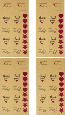 Produktbild von Oblique Unique DIY Handmade Thank You Sticker Set 72 Stk. Aufkleber für selbstgemachte Geschenke zum Basteln Geschenkdeko