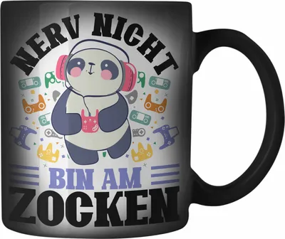 Produktbild von Trendation - Zocker Farbwechsel Zauber-Tasse Geschenk Nerv Nicht Bin Am Zocken Gamer Geschenkidee Lustiger Spruch Gaming (Schwarz)