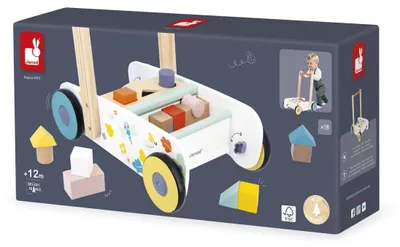 Image de Janod Chariot de marche avec cubes
