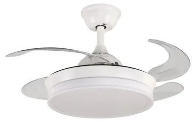 Obrázek produktu pro Stropní ventilátor s LED osvětlením, ovládaný aplikací, s funkcí stmívání a skrytelným osvětlením, průměr 91 cm