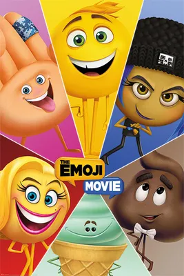 Image de Emoji Movie,The - Star Characters - Fun Poster Affiche Impression - Taille 61x91,5 cm