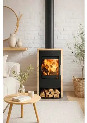Produktbild von Kaminofen Haas & Sohn Rubus Woodstone Naturstein sandstein 6 kW mit Holzfach