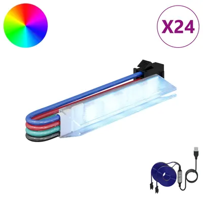 Produktbild von vidaXL LED Streifen 12 stk. Schwarz und Mehrfarbig