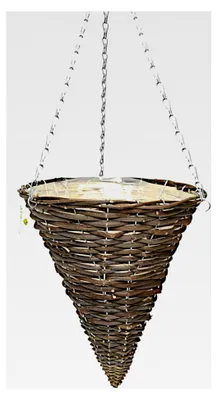 Produktbild von Hängender Blumentopf aus Rattan - Blumenampel Halterung 30 x 30 x 33 cm - Hängetopf für Pflanzen