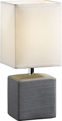 Tischlampe - Grau - Keramik - Stoff - H 29 cm