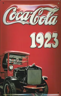 Produktbild von Blechschild Coca Cola 1923 Oldtimer Lieferwagen Schild retro Nostalgieschild