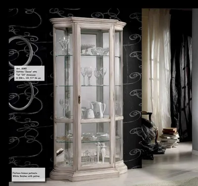 Image de Vitrine Armoire en verre Blanc Luxe Meubles italiens Vitrines Armoires Salon