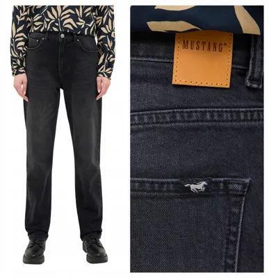 Immagine prodotto di Mustang | Jeans da donna, modello "Straight", colore nero, in denim di cotone, vestibilità dritta, jeans casual classici, taglia W28 L30