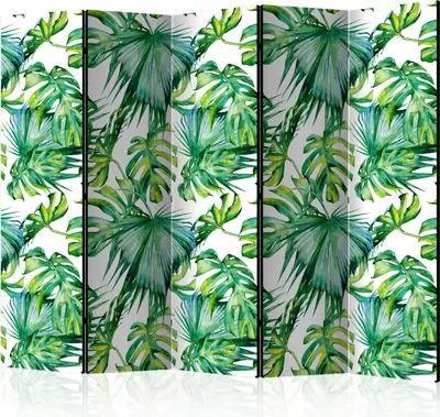 Produktbild von 5-teiliger Einseitiger Vlies Paravent - Jungle Leaves II 225x172 cm Blätter b-C-0261-z-c