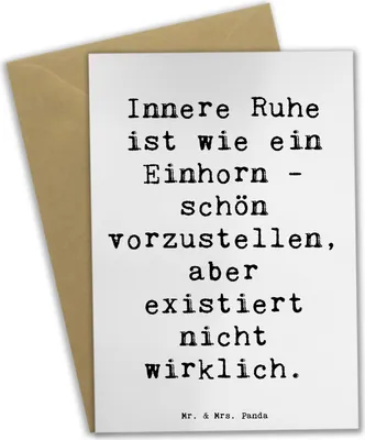 Produktbild von Mr. & Mrs. Panda Glückwunschkarte Spruch Innere Ruhe - Weiß - Geschenk, Motto, Lebensweisheit, genesungskarte, Zitat, hochzeitskarten, Meditation, Gefühl, osterkarten