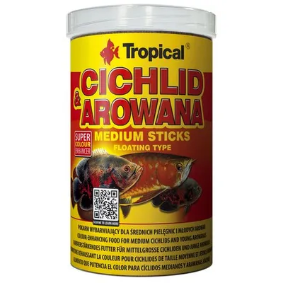 Obrázek produktu pro TROPICAL Cichlid&Arowana Medium Sticks 1000ml/360g krmivo ve formě tyčinek pro střední cichlidy a mladé Arowany, 6963526