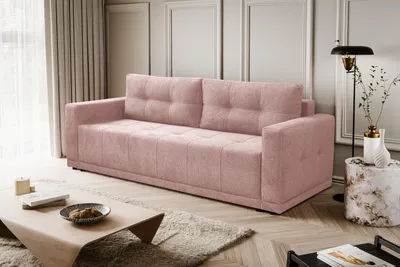 Produktbild von Kaiser Möbel Lusso Sofa mit Schlaffunktion und Bettzeugcontainer Rosa
