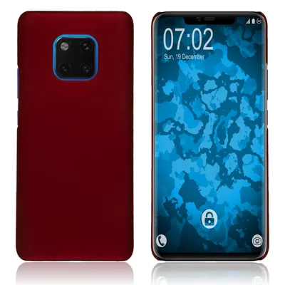 Produktbild von PhoneNatic Case kompatibel mit Huawei Mate 20 Pro - Hülle rot gummiert Hard-case Cover