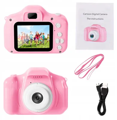 Zdjęcie produktu dla Cyfrowy aparat dla dzieci - zabawka-aparat - 12 MP - 4 gry - różowy