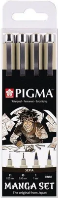 Produktbild von SAKURA Fineliner PIGMA MICRON Manga Set sepia 4er Etui