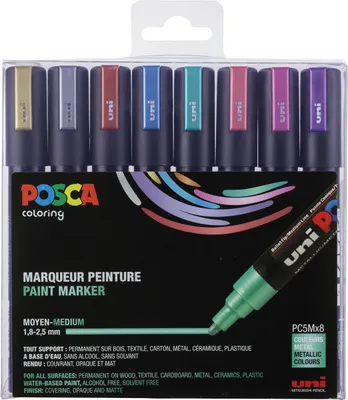 Produktbild von POSCA Marker UNI PC-5M 8er Set Metallic