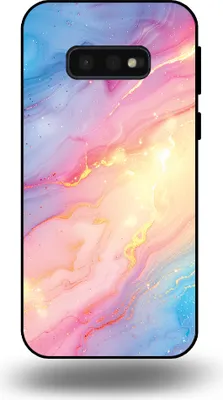 Productafbeelding van Smartphonica Telefoonhoesje, geschikt voor:Samsung Galaxy S10E, met regenboogglitter en marmerprint - TPU achterkant hoesjeRegenboogglitter en marmerdesign