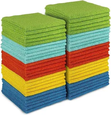 Produktbild von DigiRigi® Mikrofaser-Reinigungstücher 50er Pack 30×30 cm, 87% Polyester/13% Polyamid, 5 Farben, fusselfrei & streifenfrei