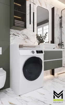 Image de MINIO Armoire pour machine à laver Armoire pour machine à laver SITO | Blanc mat