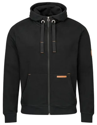 Produktbild von Gradnetz Herren Kapuzen Sweatjacke Zip Hoodie leather edition mit Bio Baumwolle