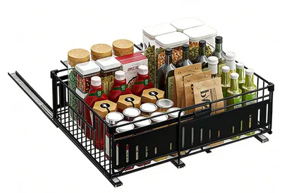 Immagine prodotto di Organizzatore per armadi, design estraibile, larghezza regolabile, 1 pezzo, colore nero, a un cassetto