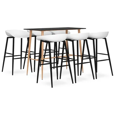 Imagen del producto de Mesa alta y taburetes de bar 7 piezas  y blanco