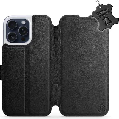Produktbild von Echtleder Handyhülle für iPhone 15 Pro Max, Mobiwear Leather, Schwarz