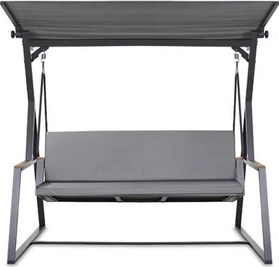 Immagine prodotto di Set di cuscini da giardino per altalena da giardino – grigio – cuscino seduta 130x50 + cuscino schienale 130x50 – Morbidi cuscini per altalena hollywoodiana